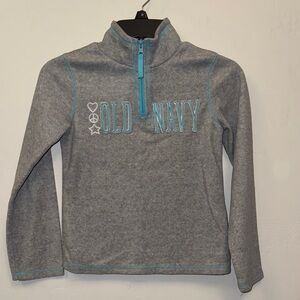 Old Navy Kids Gray and Blue Quarter-Zip Sweatshirt